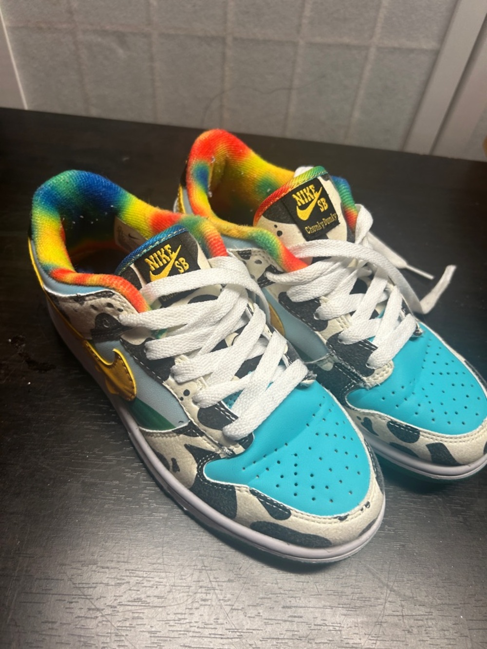 Nike Kids Turquoise & Multicolor Tie-Dye Skate Sneakers